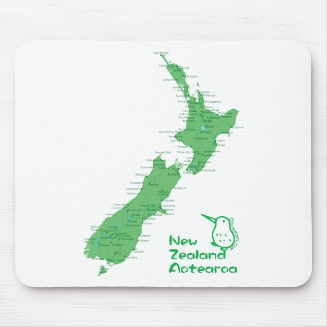 New Zealand Map Mouse Mat (Front)