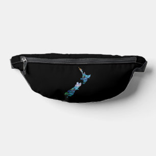 NEW ZEALAND MAP PAUA BUM BAGS