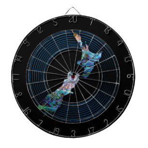 NEW ZEALAND MAP PAUA DARTBOARD