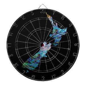 NEW ZEALAND MAP PAUA DARTBOARD
