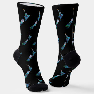 NEW ZEALAND MAP PAUA SOCKS