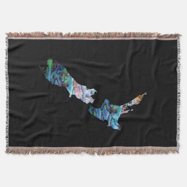NEW ZEALAND MAP PAUA THROW BLANKET (Front)