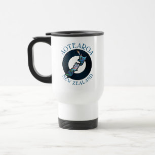 NEW ZEALAND MAP PAUA TRAVEL MUG