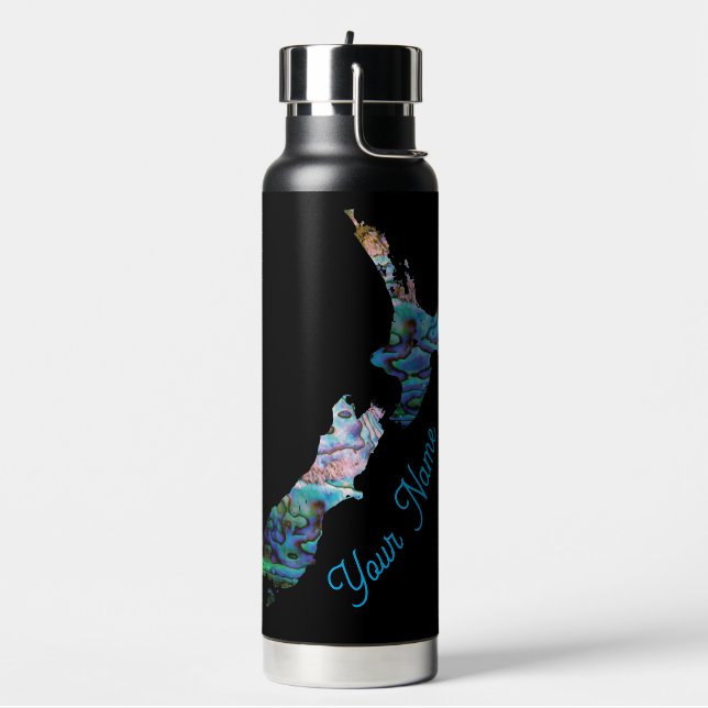 NEW ZEALAND MAP PAUA WATER BOTTLE (Left)