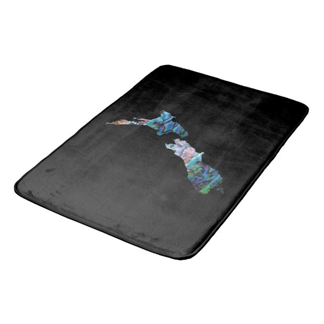 NEW ZEALAND MAP SIMPLE PAUA BATH MAT (Angled)