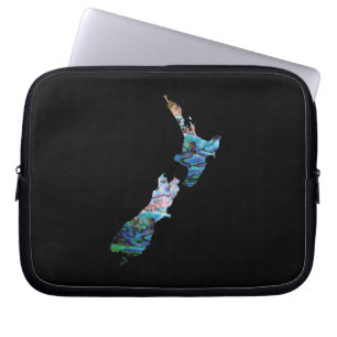 NEW ZEALAND MAP SIMPLE PAUA LAPTOP SLEEVE