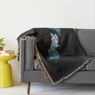 NEW ZEALAND MAP SIMPLE PAUA THROW BLANKET