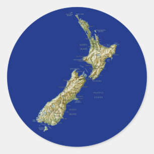 New Zealand Map Sticker