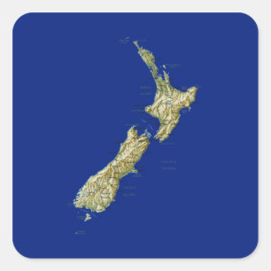 New Zealand Map Sticker