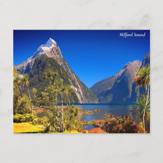 New Zealand -Milford Sound ,Mitre Peak Fjord Holiday Postcard