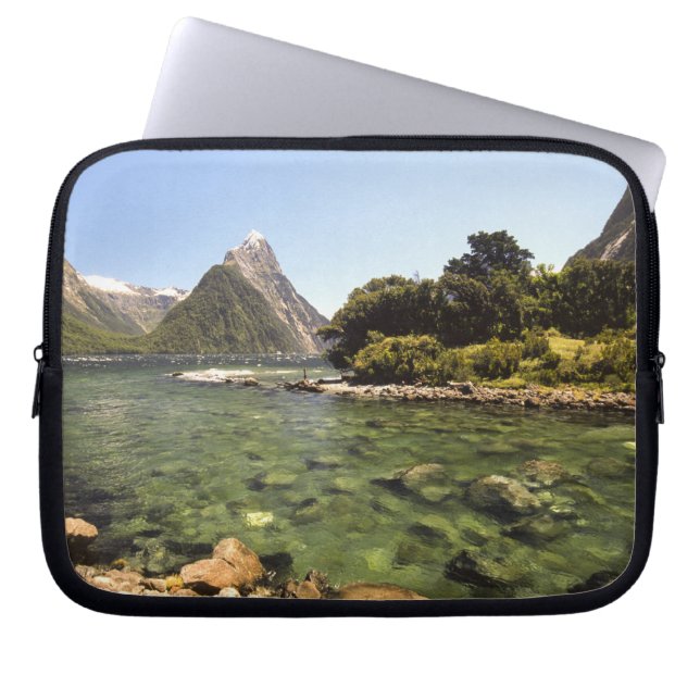 New Zealand, Mitre Peak, & Bowen River entering Laptop Sleeve (Front)