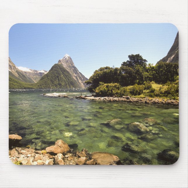New Zealand, Mitre Peak, & Bowen River entering Mouse Mat (Front)