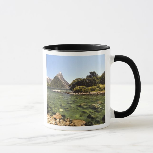 New Zealand, Mitre Peak, & Bowen River entering Mug (Right)
