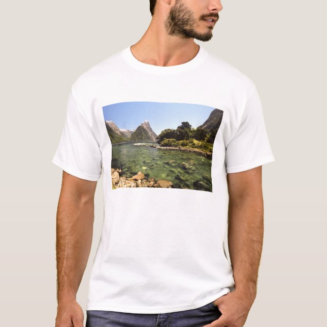 New Zealand, Mitre Peak, & Bowen River entering T-Shirt (Front)