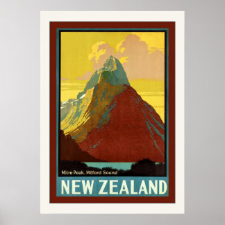 New Zealand ~ Mitre Peak ~ Milford Sound Poster
