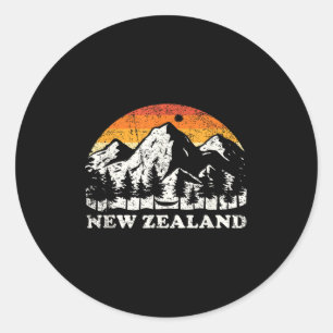 New Zealand Mountain Hiker Gift New Zealand Classic Round Sticker