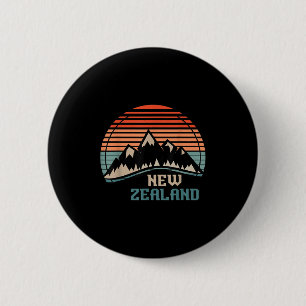 New Zealand Mountain Hiking Gift New Zealand  6 Cm Round Badge