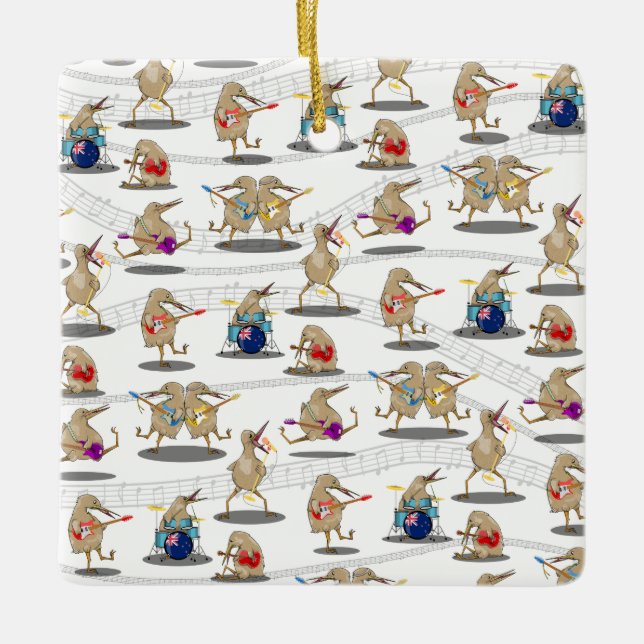 New Zealand Music Pattern Ceramic Ornament (Front)