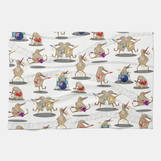 New Zealand Music Pattern Tea Towel (Horizontal)