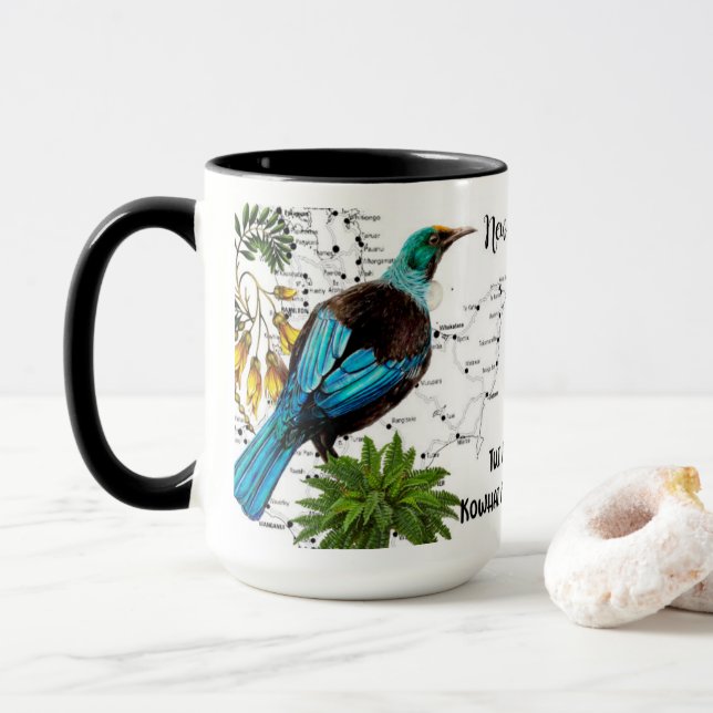 New Zealand Native Bird Coffee Mug (With Donut)