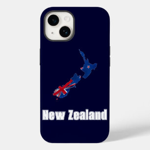 New Zealand Navy Blue Hand Sketch Style Case-Mate iPhone 14 Case