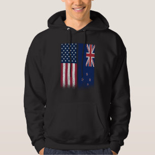 New Zealand New Zealand American Flags Proud USA Hoodie