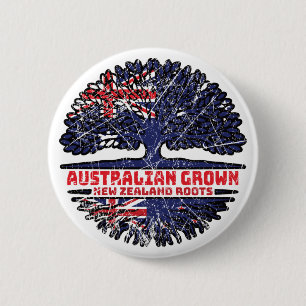 New Zealand New Zealand Australian Australia Tree 6 Cm Round Badge