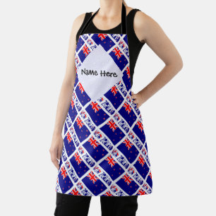 New Zealand New Zealander Flag Tiled Personalised Apron