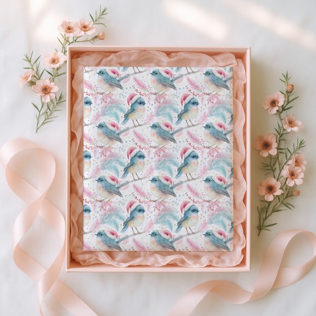 New Zealand North Island Robin Pattern Christmas  Tissue Paper (Creator Uploaded)