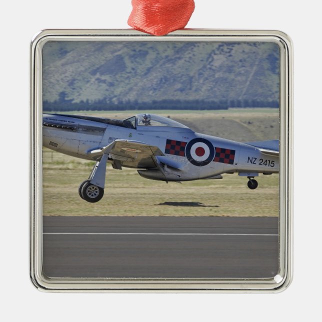 New Zealand, Otago, Wanaka, Warbirds Over 4 Metal Tree Decoration (Front)