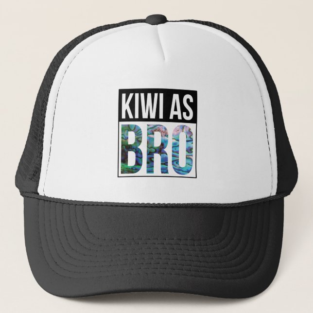 NEW ZEALAND PAUA KIWI AS BRO TRUCKER HAT (Front)