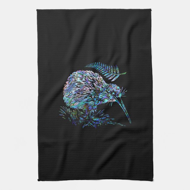 NEW ZEALAND PAUA KIWI TEA TOWEL (Vertical)