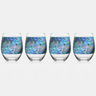 NEW ZEALAND PAUA SHELL STEMLESS WINE GLASS