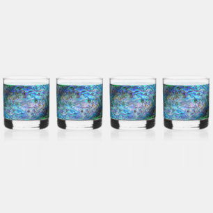 NEW ZEALAND PAUA SHELL WHISKEY GLASS
