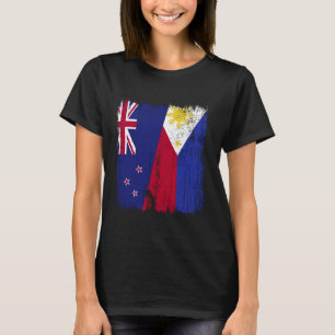 New Zealand Philippines Half Flag New Zealand Fili T-Shirt