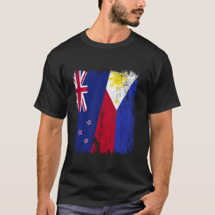 New Zealand Philippines Half Flag New Zealand Fili T-Shirt