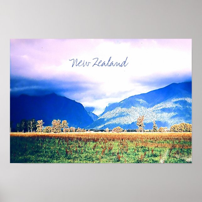 New Zealand photography Fox Glacier Poster (Front)