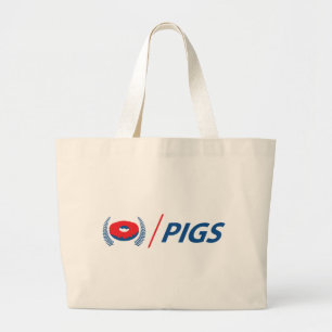New Zealand Pigs with Doughnut Large Tote Bag