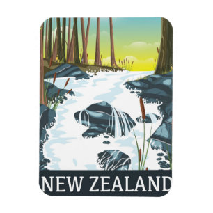 New Zealand River travel poster Magnet