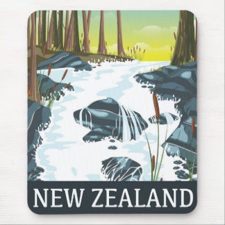 New Zealand River travel poster Mouse Mat