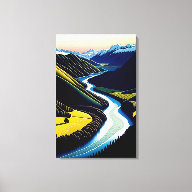 New Zealand River Valley - Canvas Print (Front)