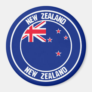 New Zealand Round Emblem Magnet