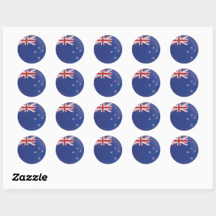 New Zealand  Round Icon Flag Classic Round Sticker