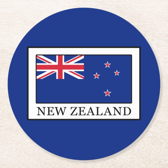 New Zealand Round Paper Coaster (Front)
