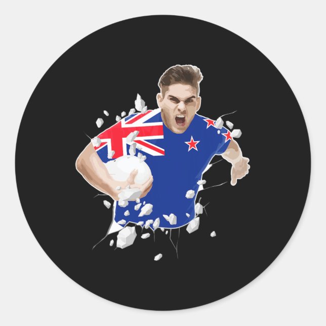 New Zealand Rugby Jersey 2021 New Zealand Rugby  Classic Round Sticker (Front)