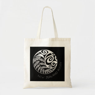 New Zealand Rugby Maori Inspired Kiwi & Silver Fer Tote Bag