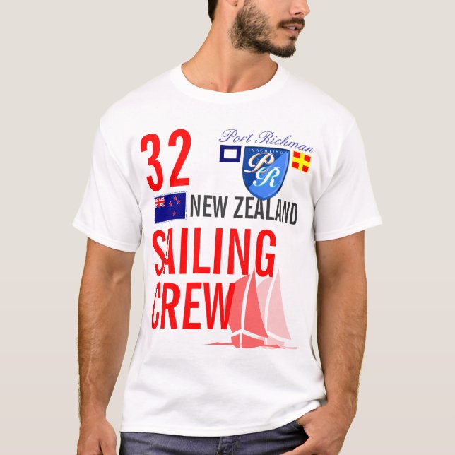 New Zealand Sailing Crew Nautical T-Shirt (Front)