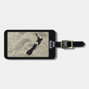 NEW ZEALAND SAND BEACH ON BLACK NZ HOLIDAY TRAVEL LUGGAGE TAG