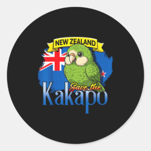 New zealand save the kakapo adorable cute bird classic round sticker