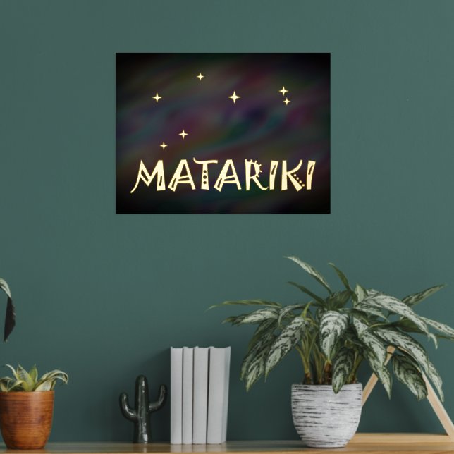 New Zealand Seven Sisters Maori MATARIKI 1a Foil Prints (In Situ (Living Room 2))